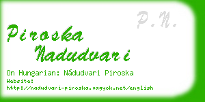 piroska nadudvari business card